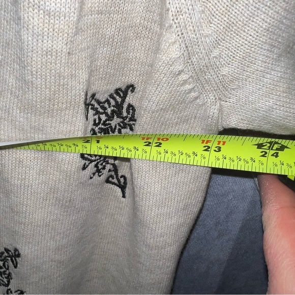 Sundance Oatmeal Embroidered Long Sleeve Button Up Boho Cardigan Sweater XXL - Picture 10 of 12